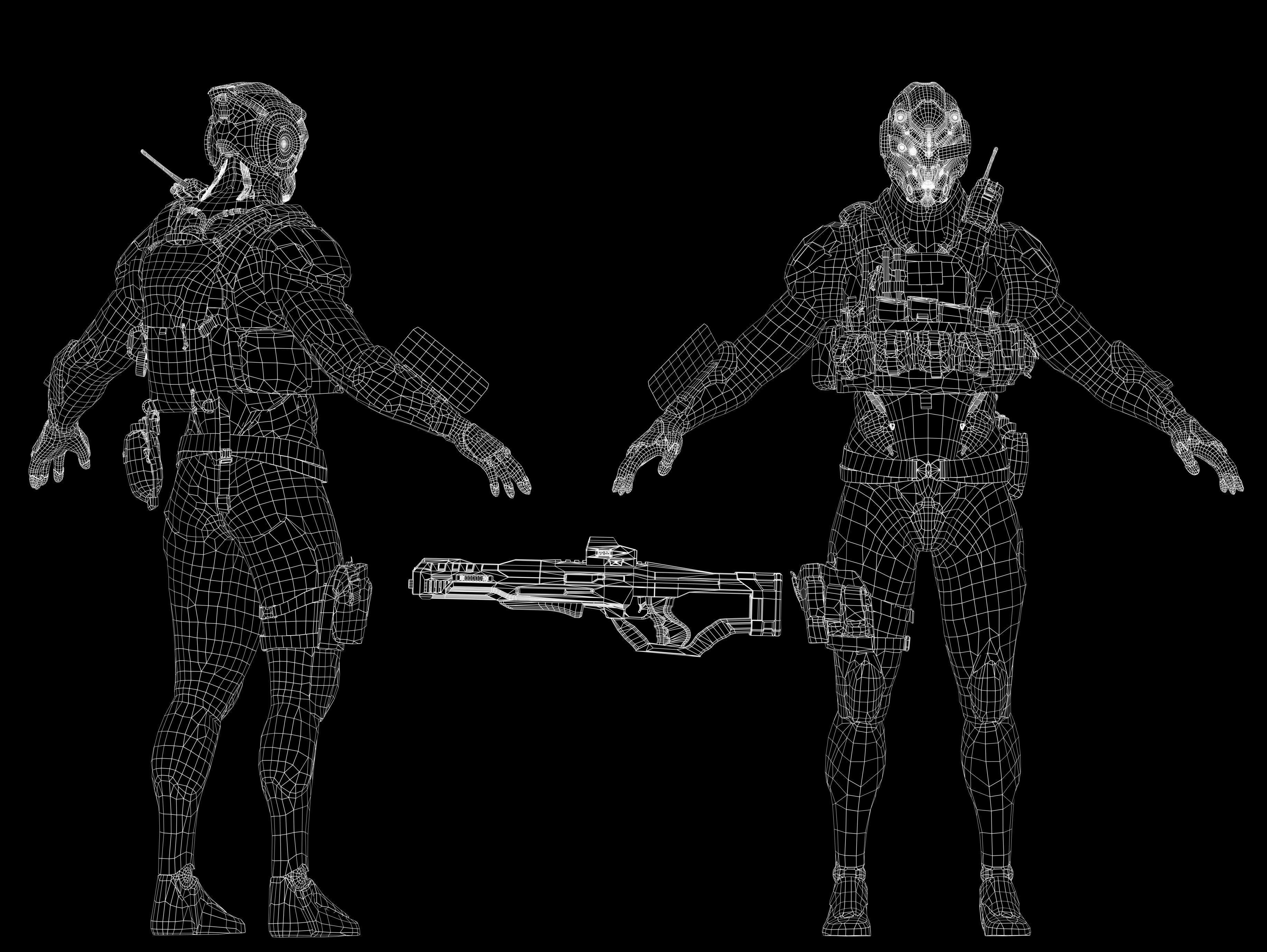 3D model Sci Fi Soldier VR / AR / low-poly rigged | CGTrader