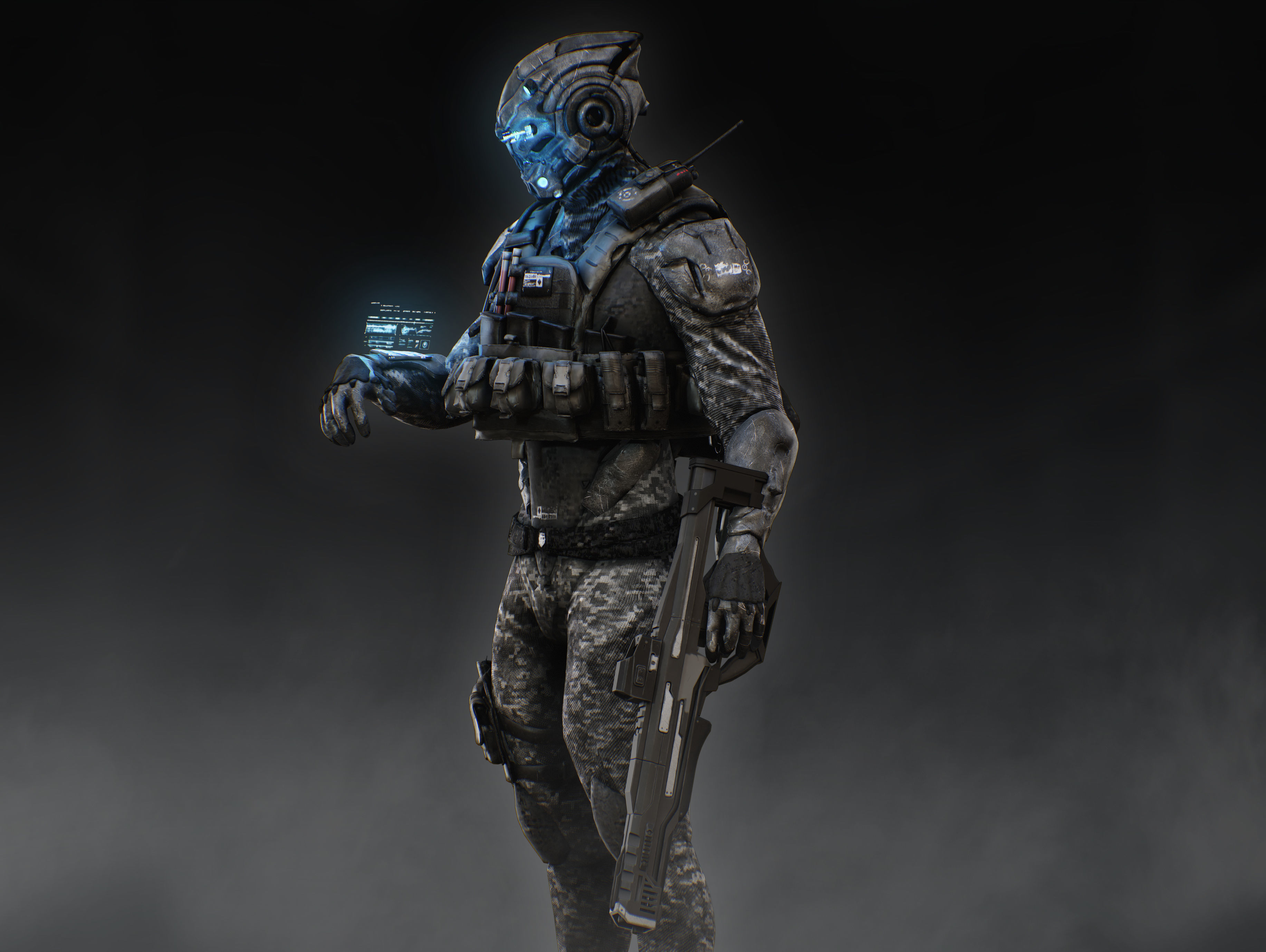 3D model Sci Fi Soldier VR / AR / low-poly rigged | CGTrader, image size:3666x2756