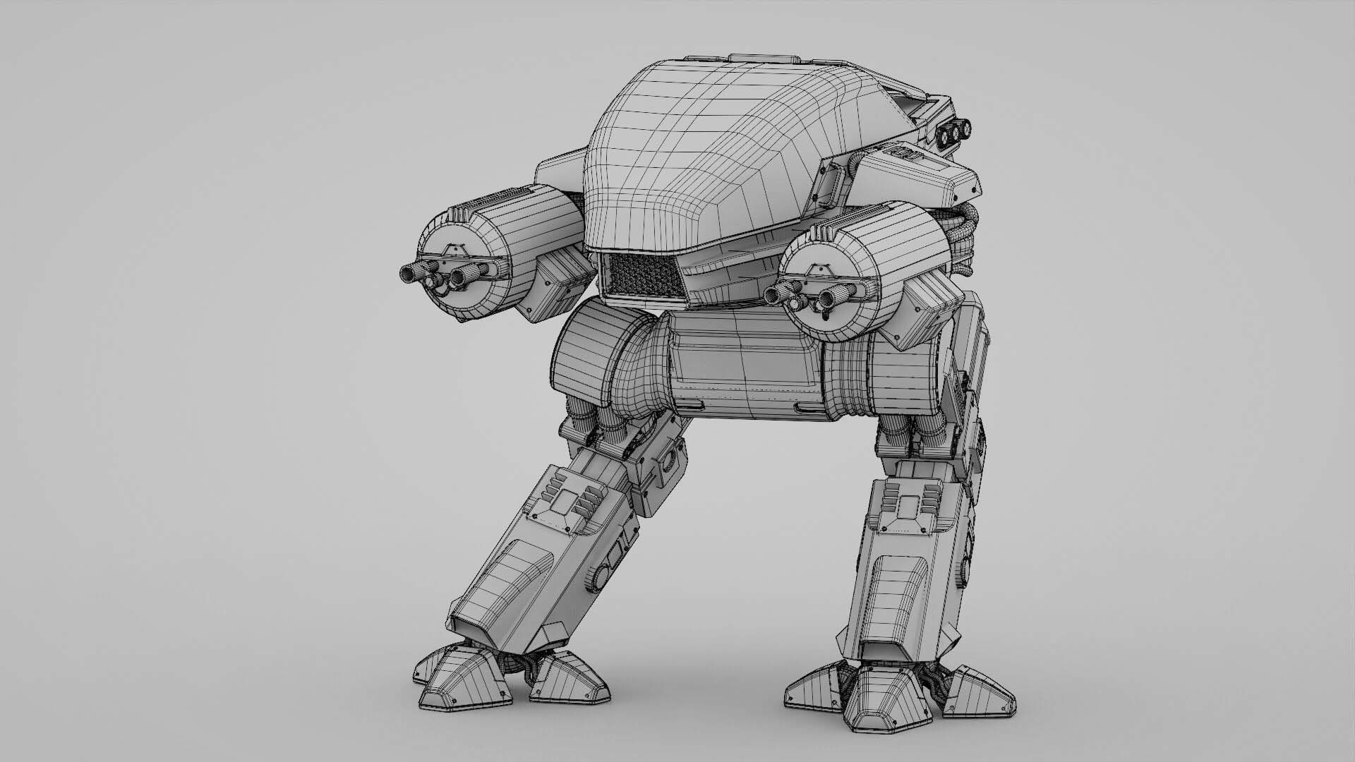 ROBOCOP rigged  -  animated 3D model_31