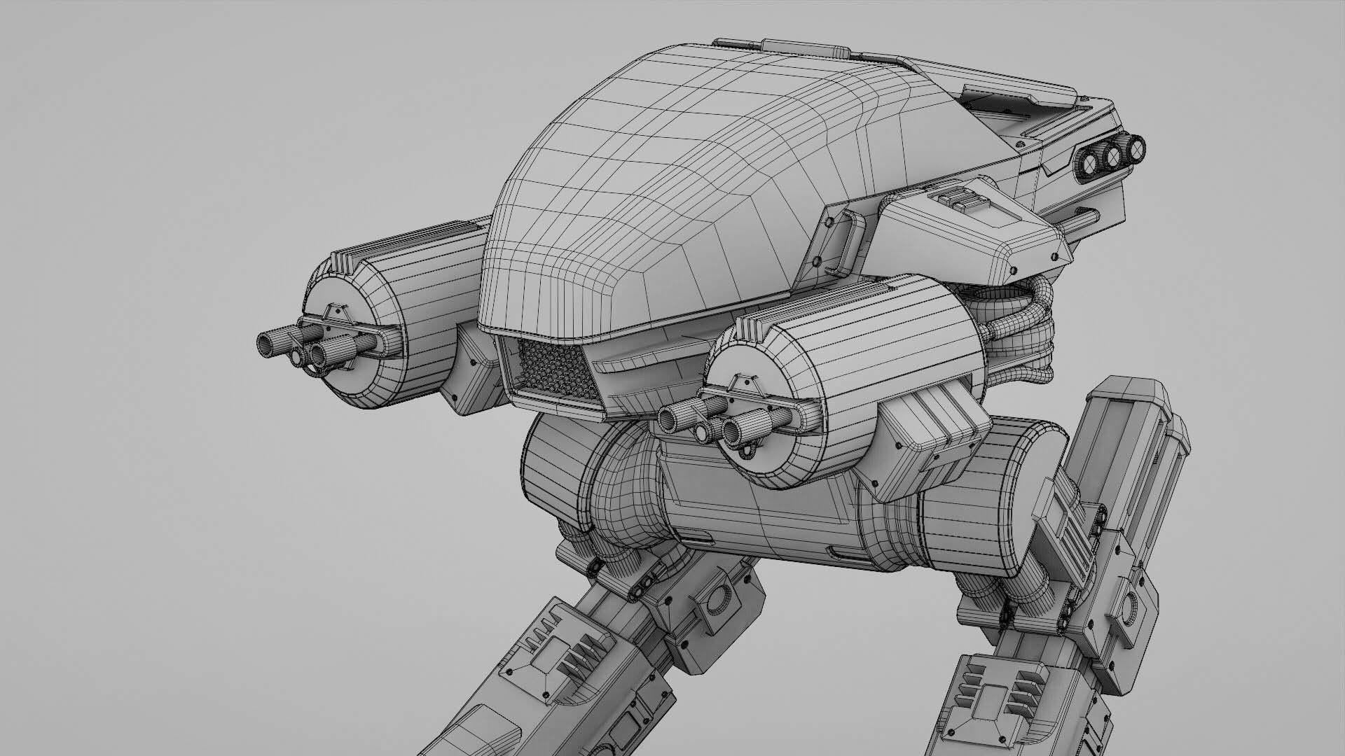 ROBOCOP rigged  -  animated 3D model_32