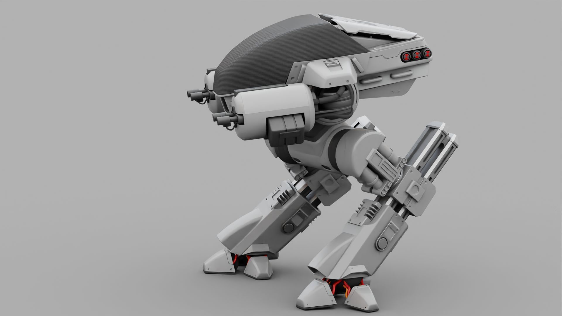 ROBOCOP rigged  -  animated 3D model_4