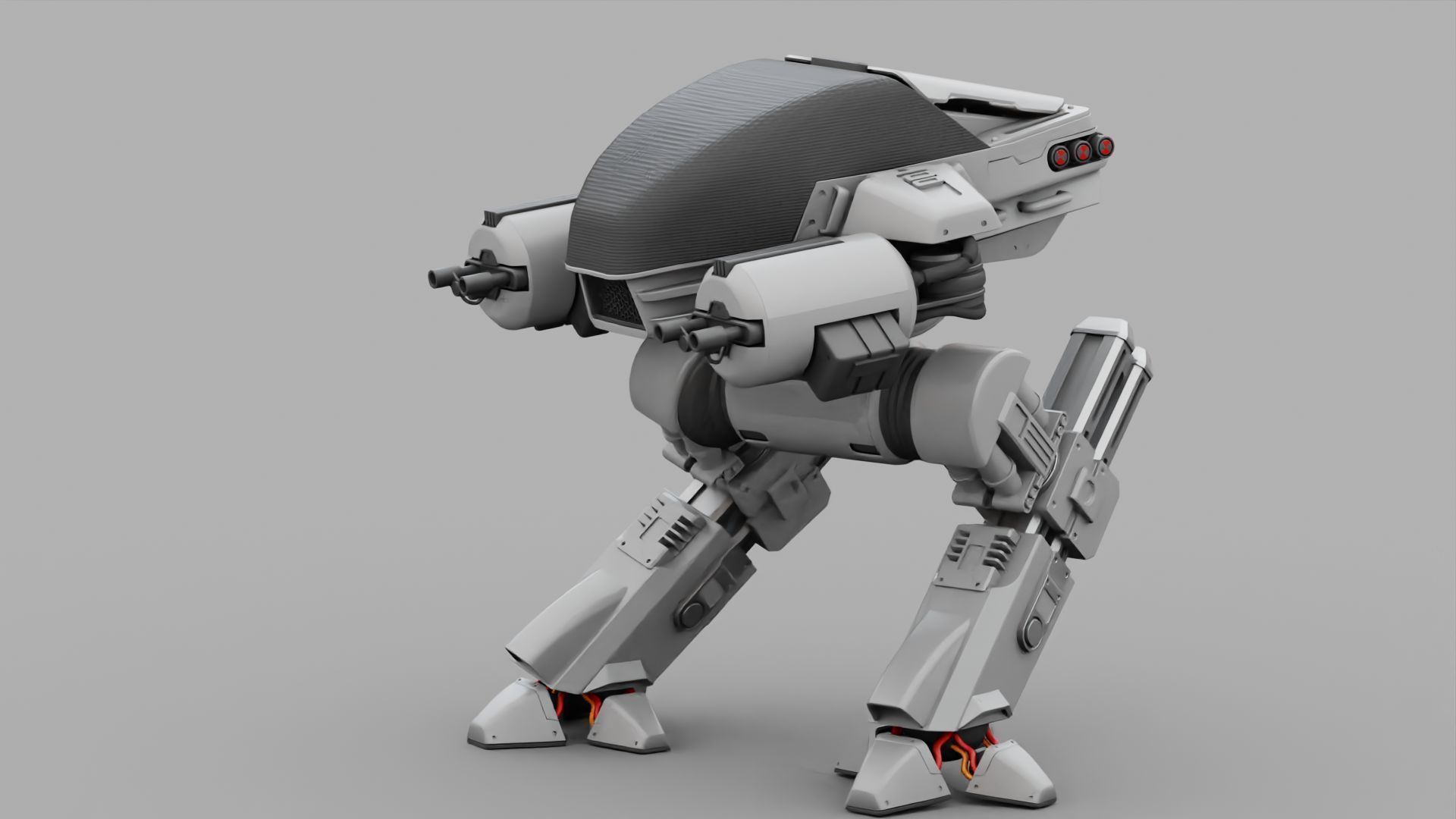 ROBOCOP rigged  -  animated 3D model_3