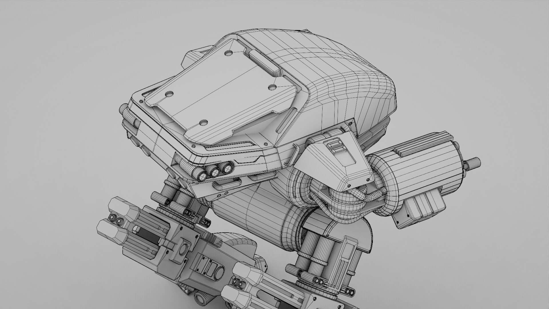 ROBOCOP rigged  -  animated 3D model_36