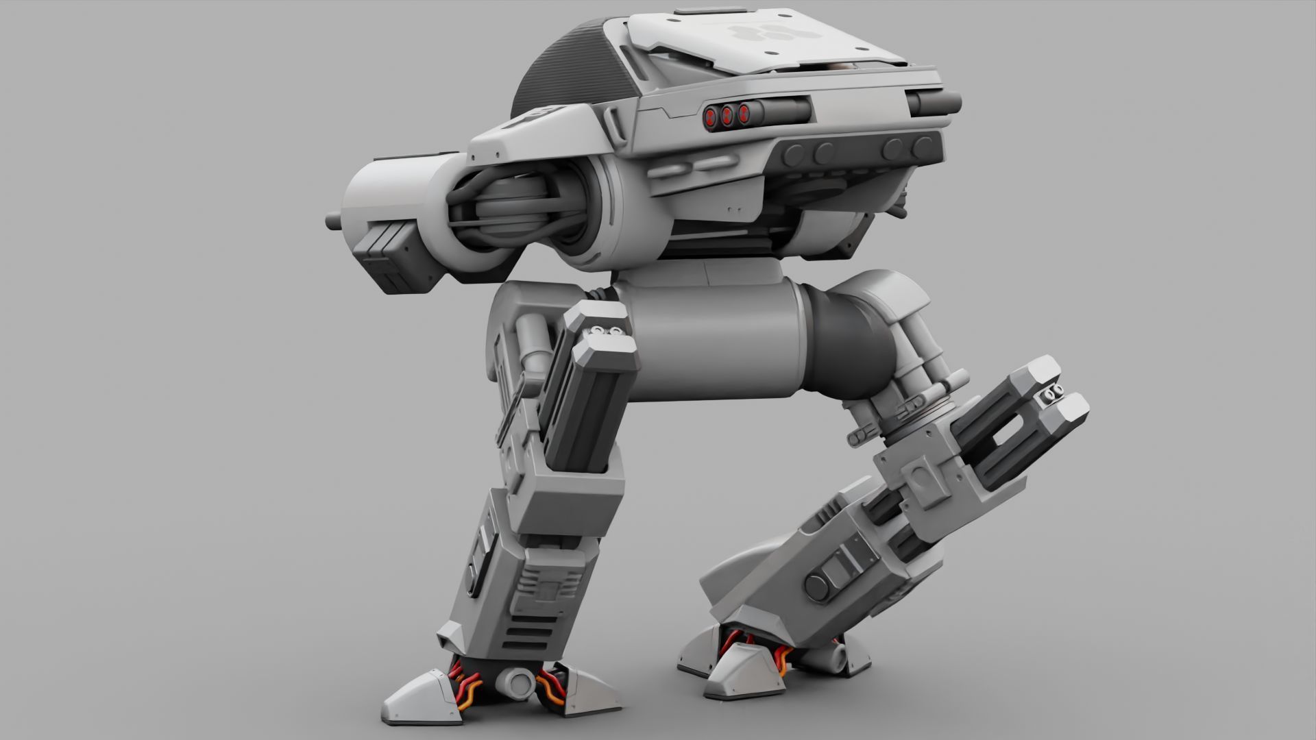 ROBOCOP rigged  -  animated 3D model_28