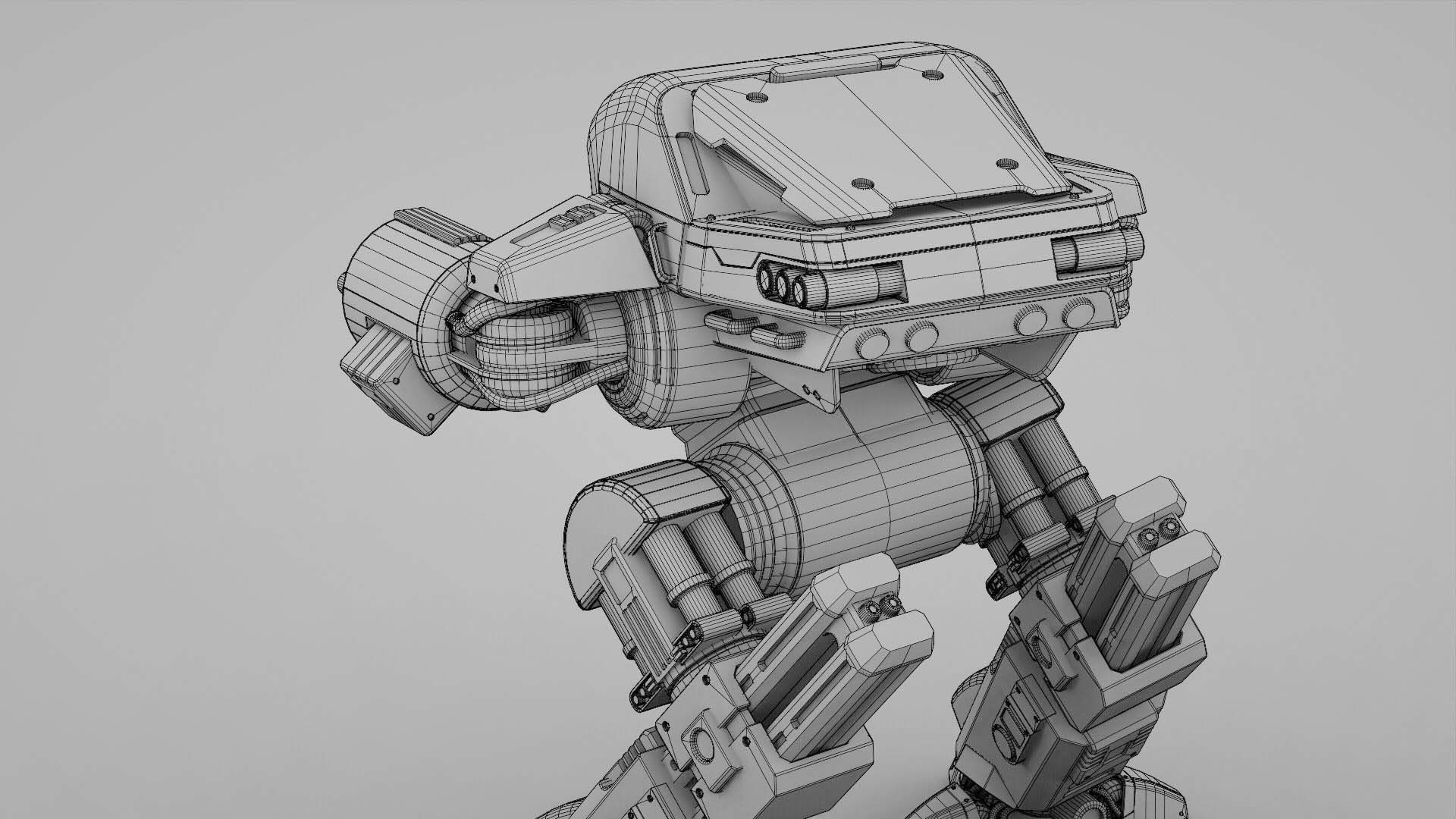 ROBOCOP rigged  -  animated 3D model_35