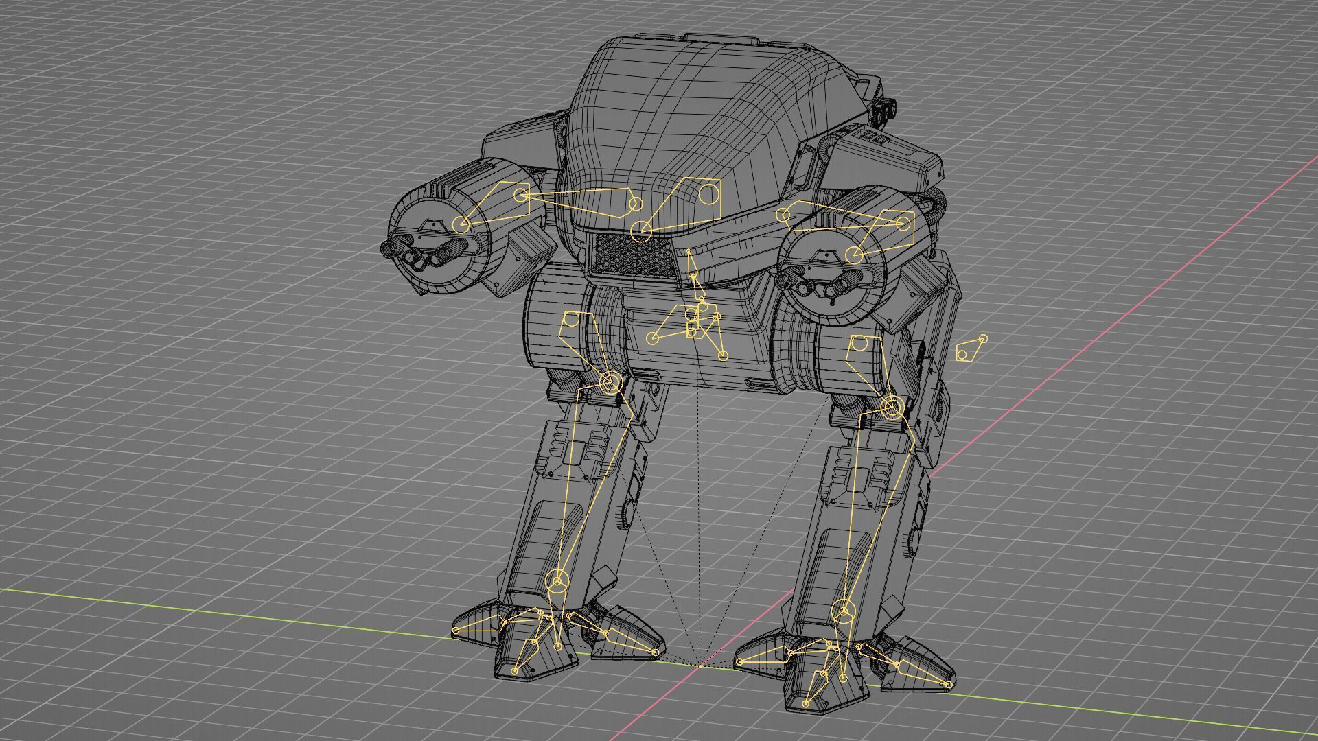 ROBOCOP rigged  -  animated 3D model_42