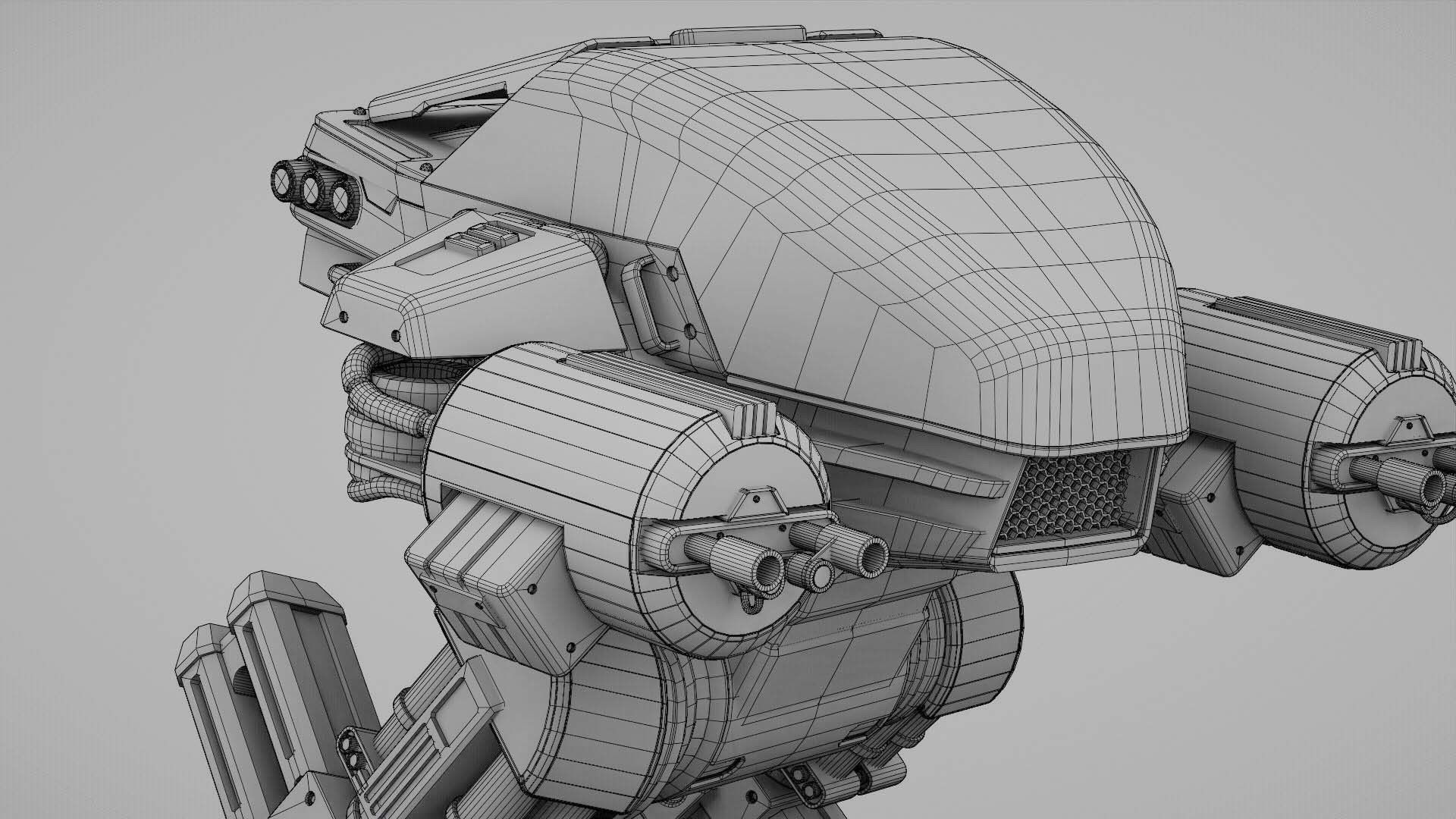 ROBOCOP rigged  -  animated 3D model_37