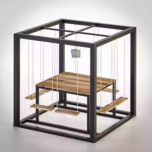 Garden swing table 3D model