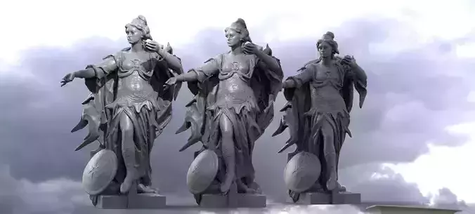 Athena Wise Goddess Statue 3D model