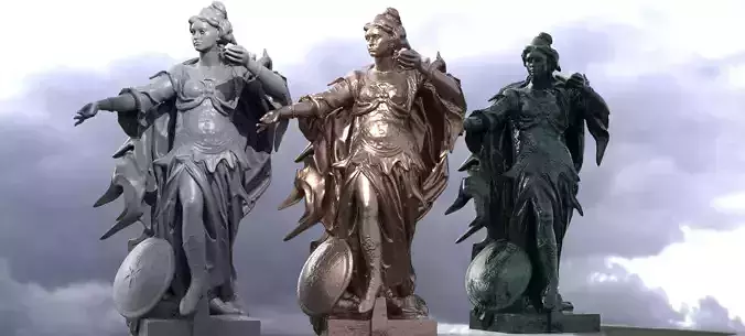 Athena War Garb statue Goddess Statue  3D model