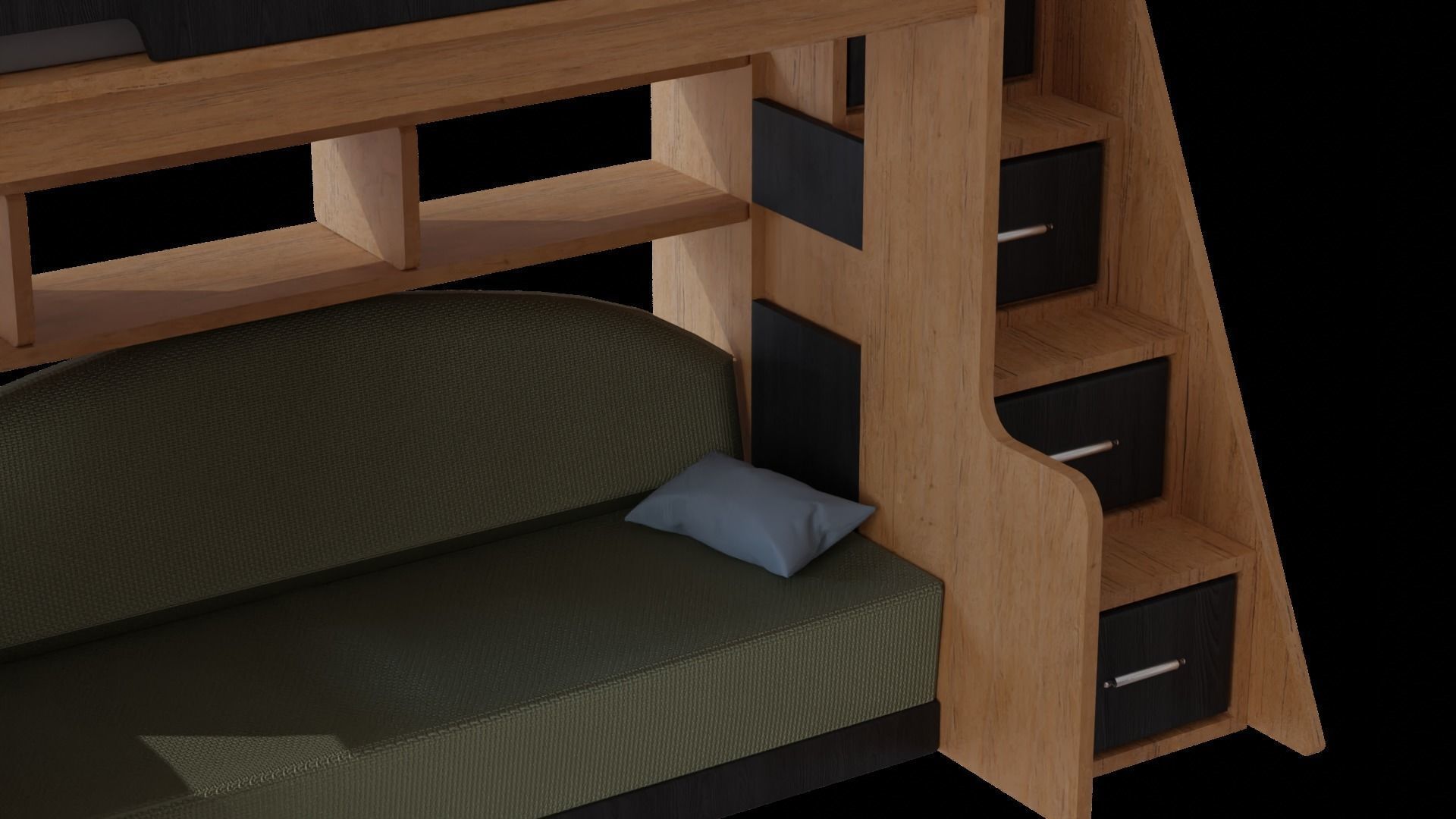 Bunk bed for kids 3D model_3