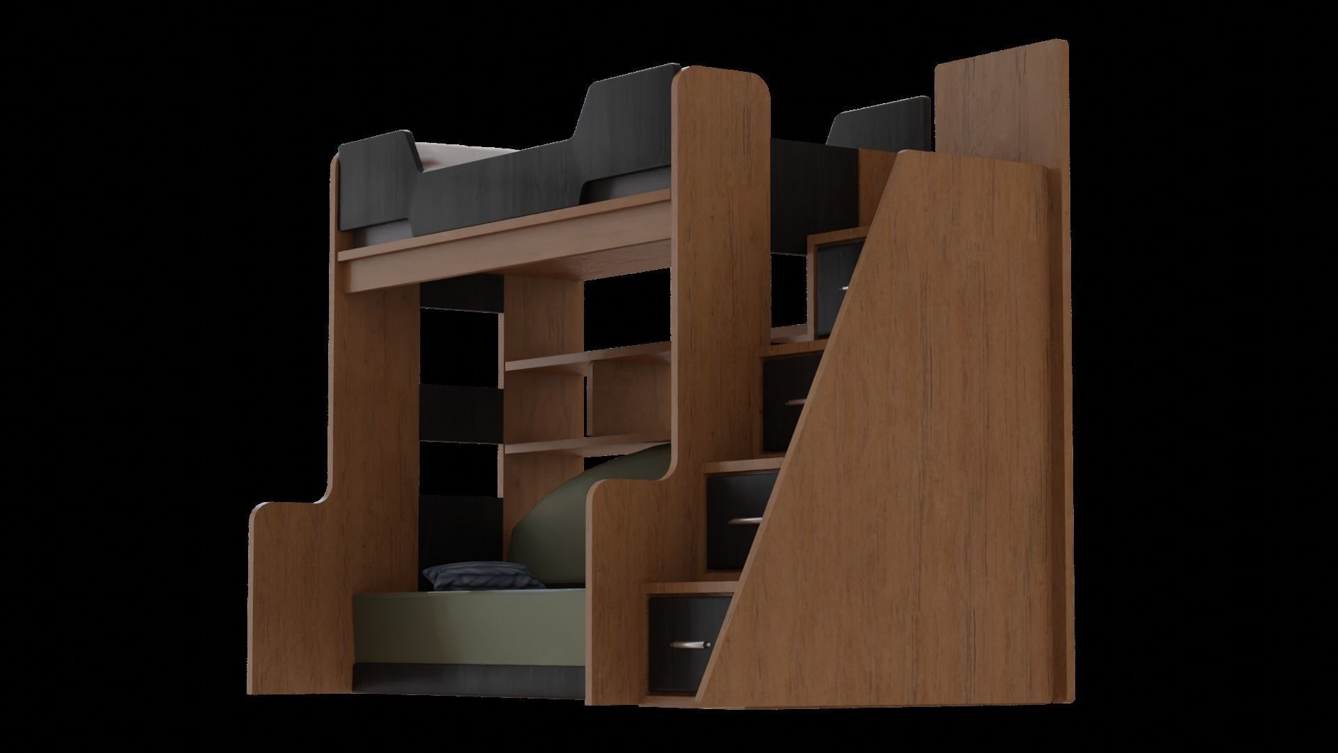 Bunk bed for kids 3D model_4