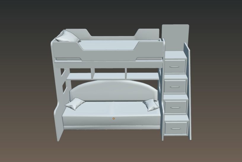 Bunk bed for kids 3D model_12