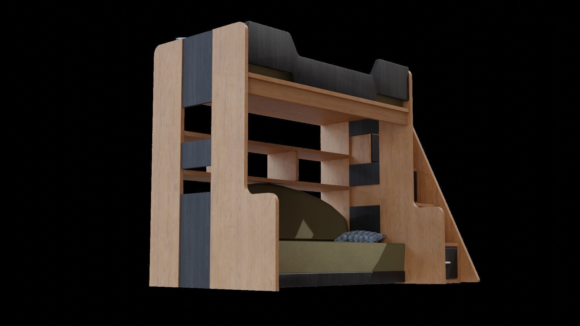 Bunk bed for kids 3D model_7