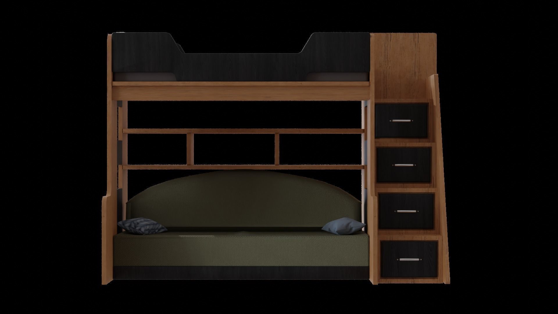 Bunk bed for kids 3D model_1