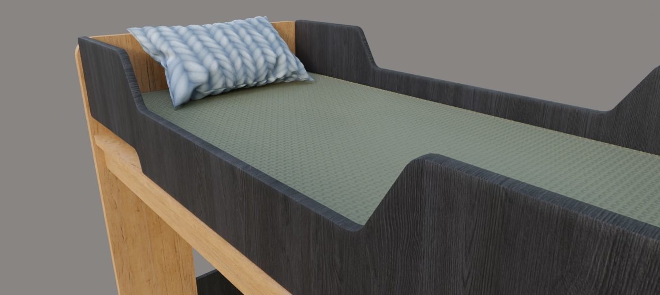 Bunk bed for kids 3D model_2