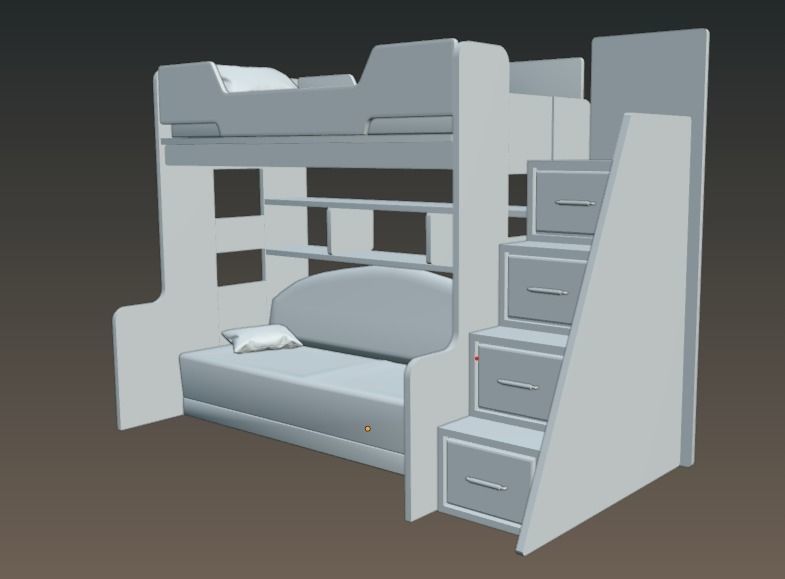 Bunk bed for kids 3D model_11