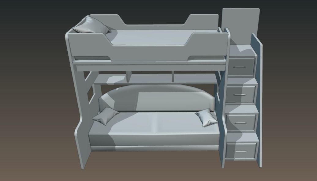 Bunk bed for kids 3D model_13