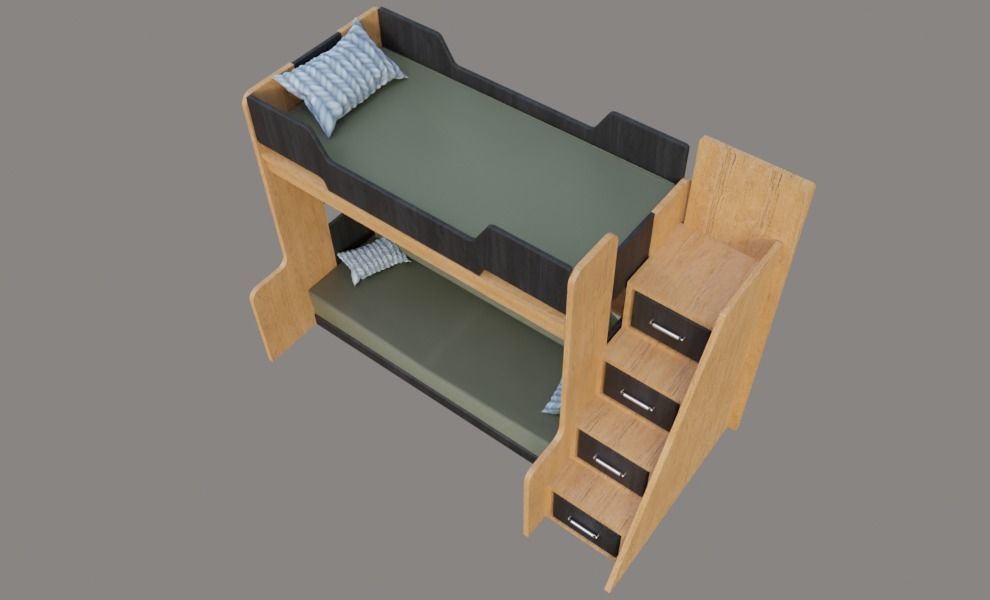 Bunk bed for kids 3D model_8