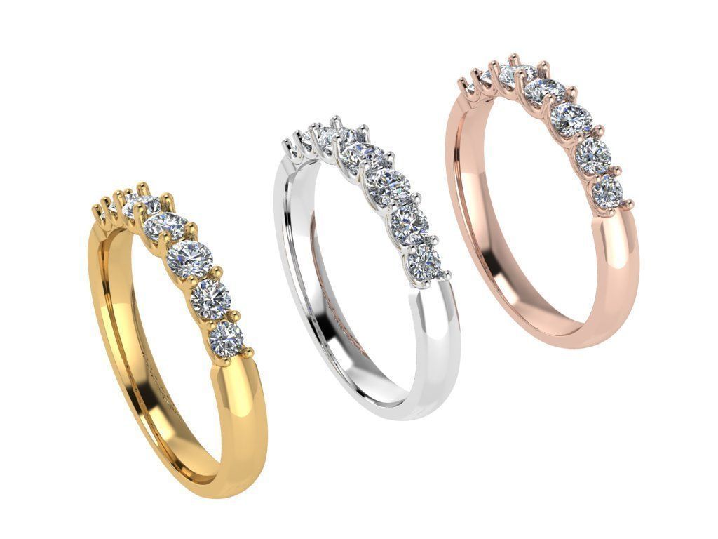 Ring338 gold diamond ring 3D print model_4