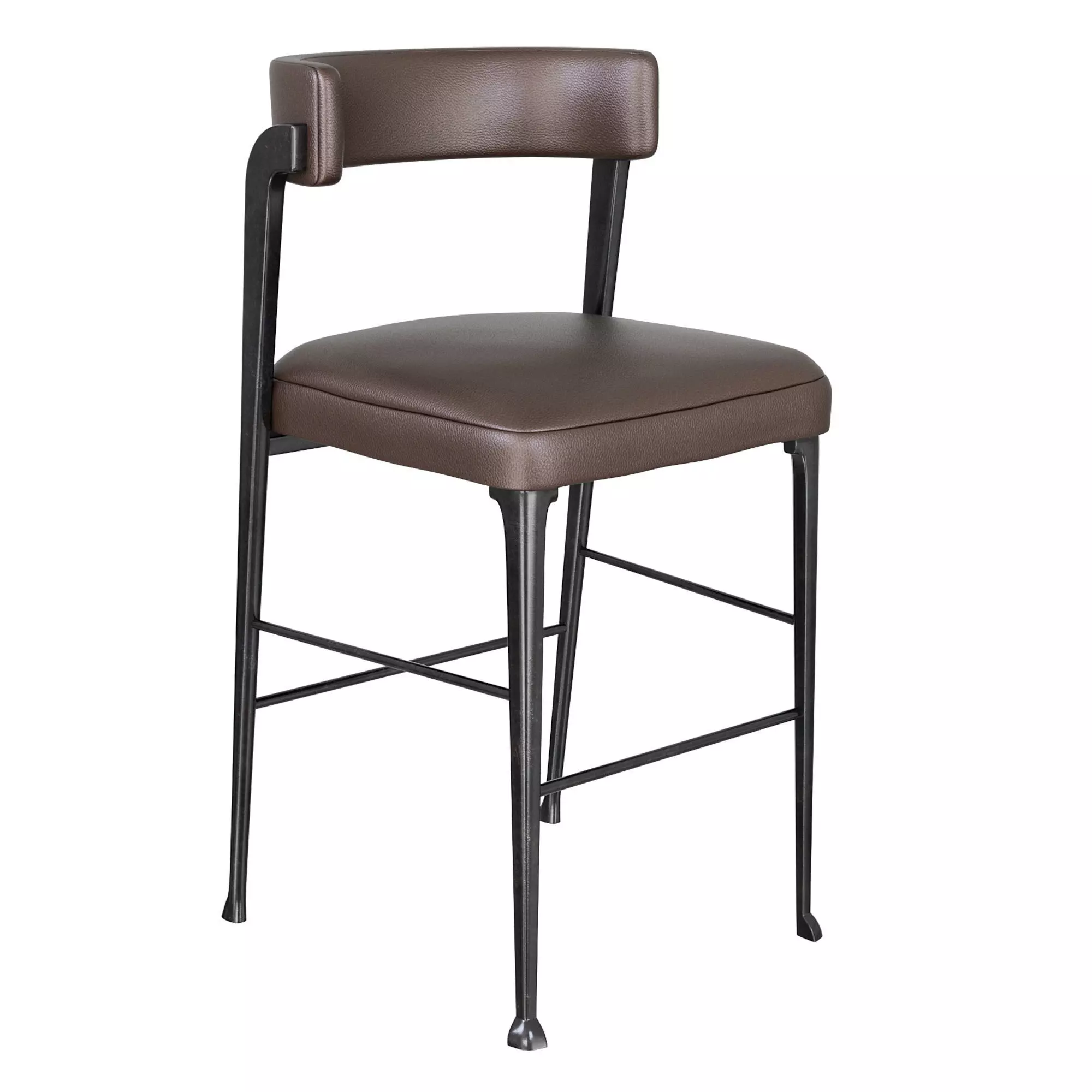 VERE BARSTOOL WITH BACK Low-poly 3D model_0