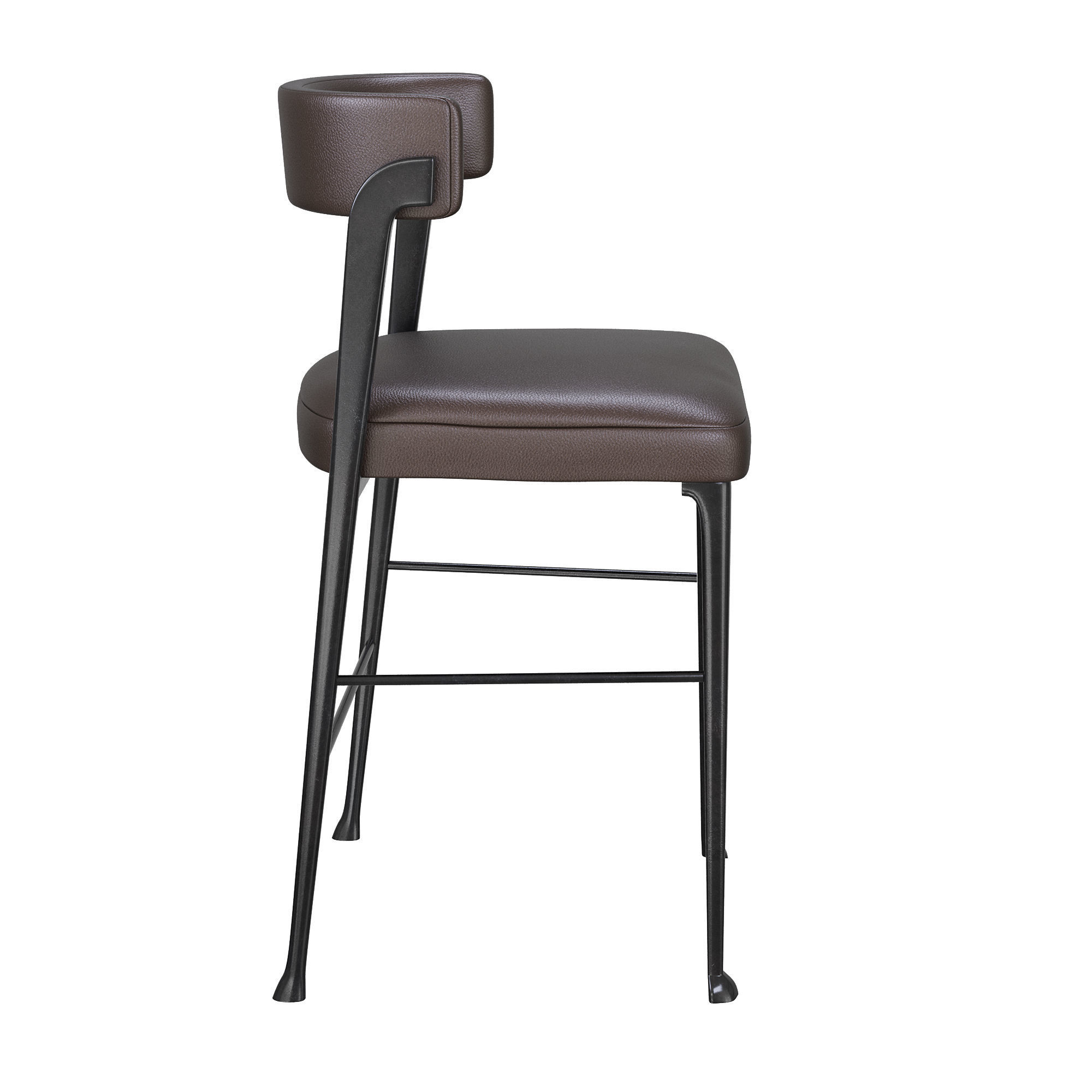 VERE BARSTOOL WITH BACK Low-poly 3D model_2