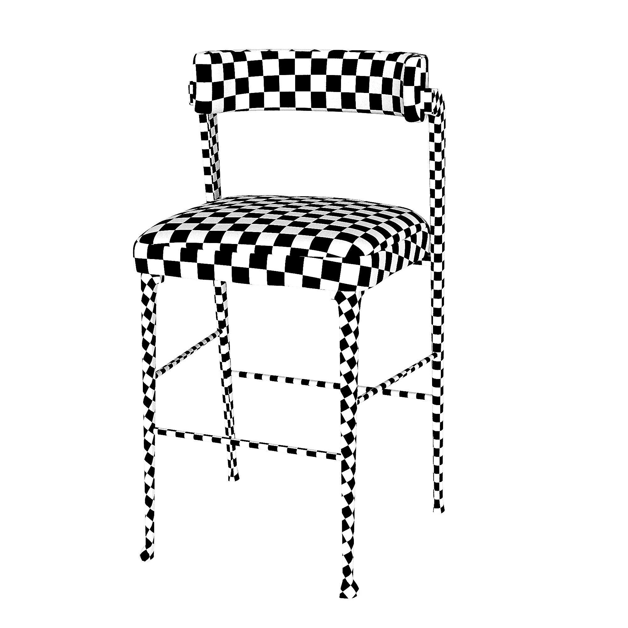 VERE BARSTOOL WITH BACK Low-poly 3D model_4