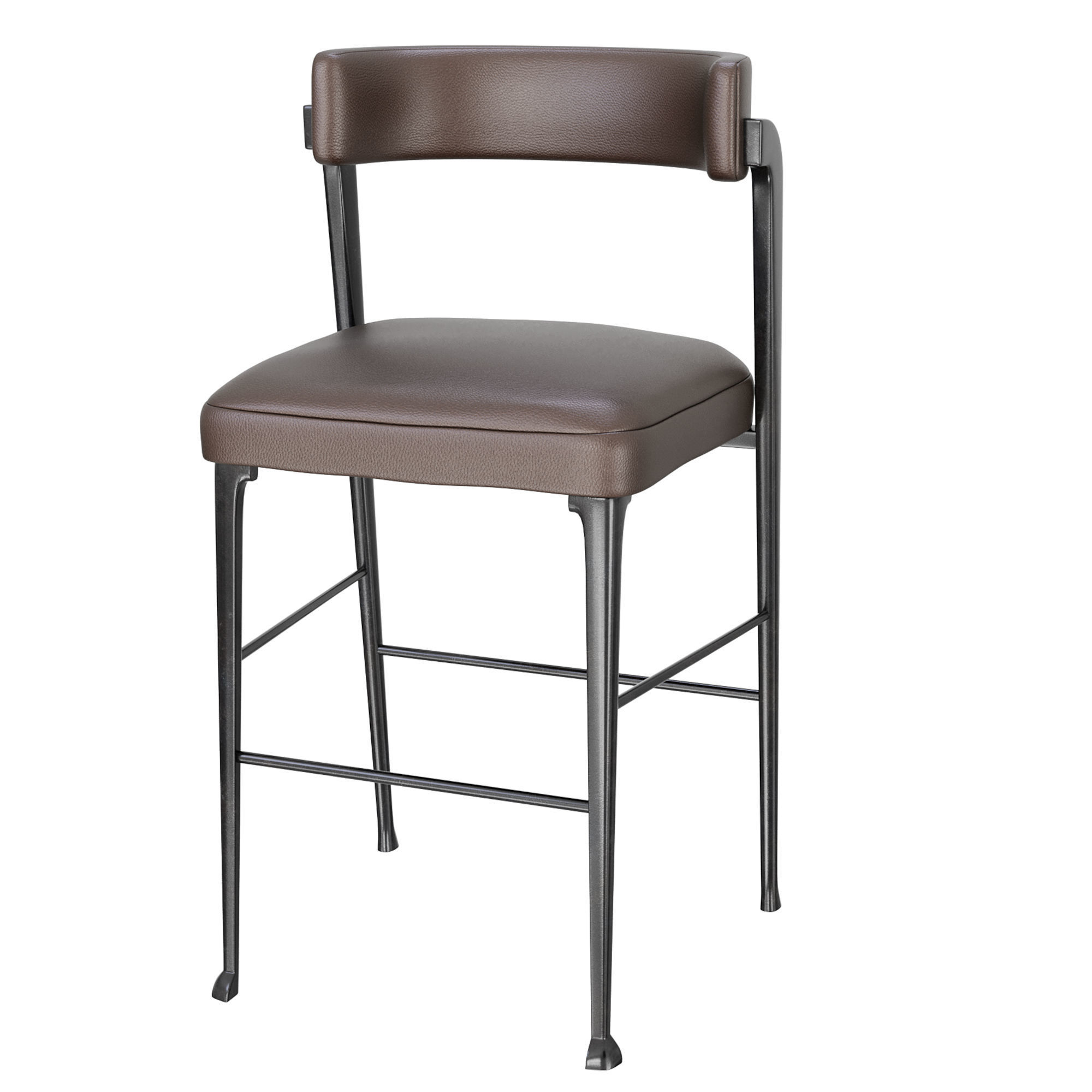 VERE BARSTOOL WITH BACK Low-poly 3D model_1