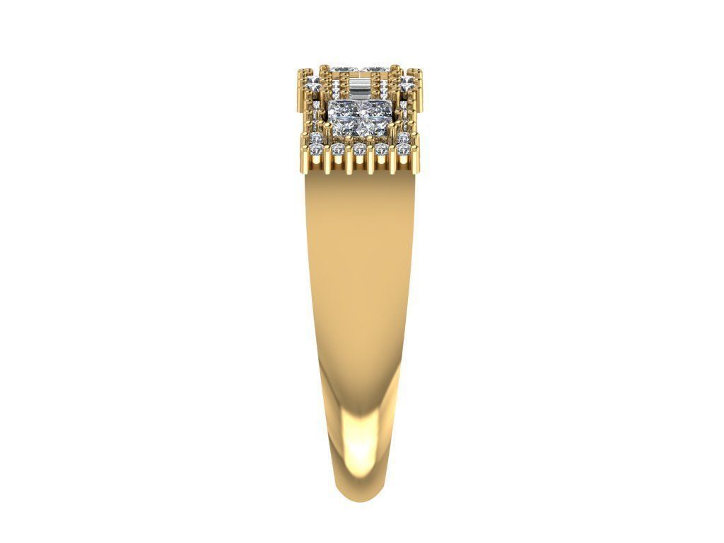 Ring339 elegant gold ring with diamonds 3D print model_3