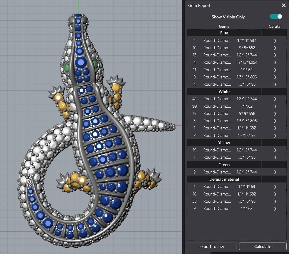 Crocodile Necklace Pendant 3D print model_17