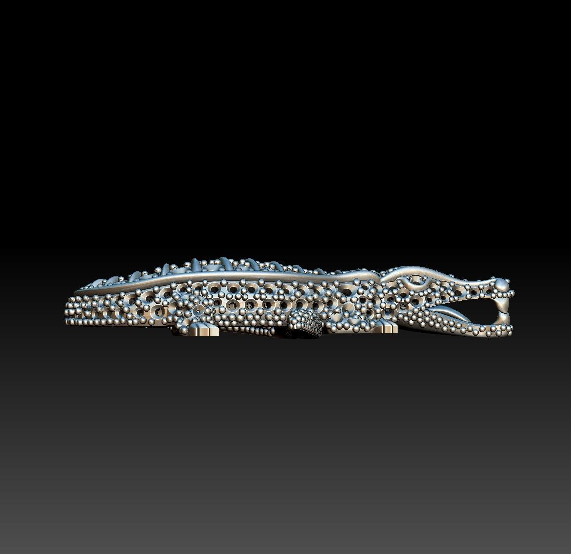 Crocodile Necklace Pendant 3D print model_8