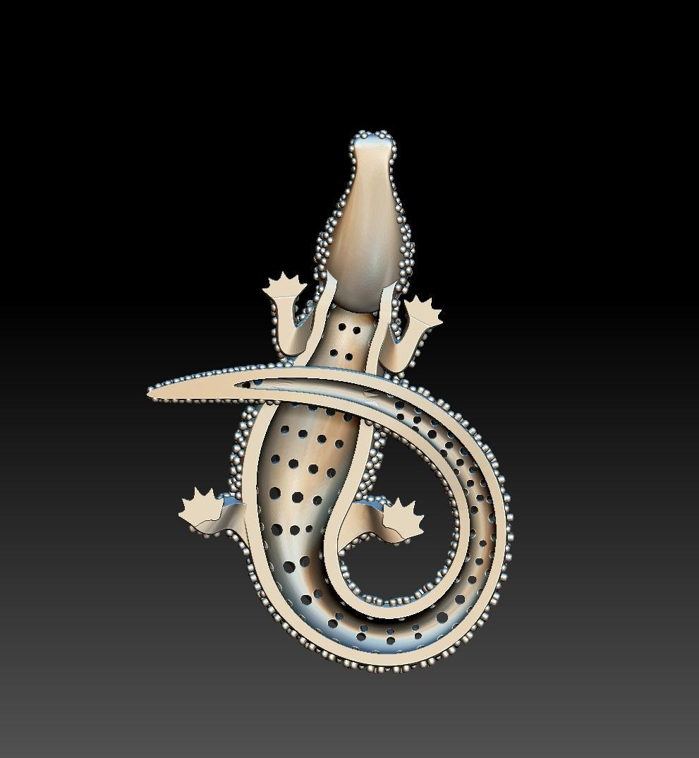 Crocodile Necklace Pendant 3D print model_11