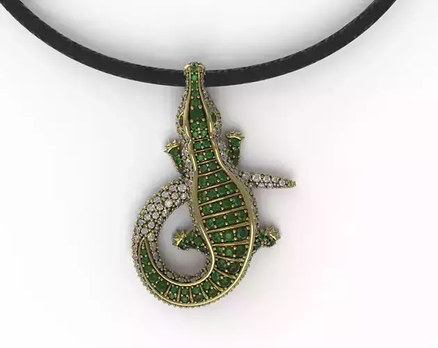 Crocodile Necklace Pendant 3D print model