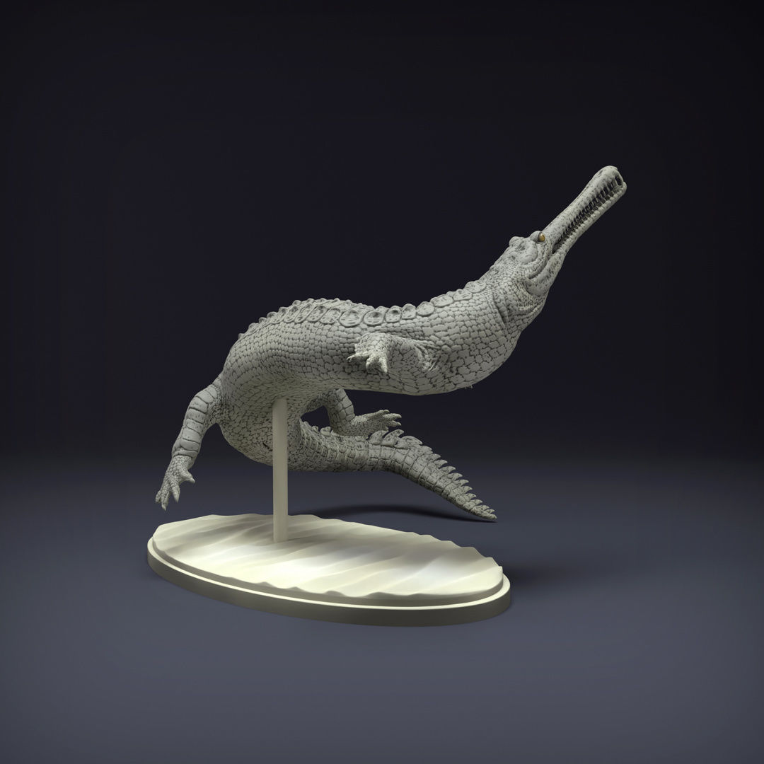 Gharial Swim for 3D Printing 3D print model_3