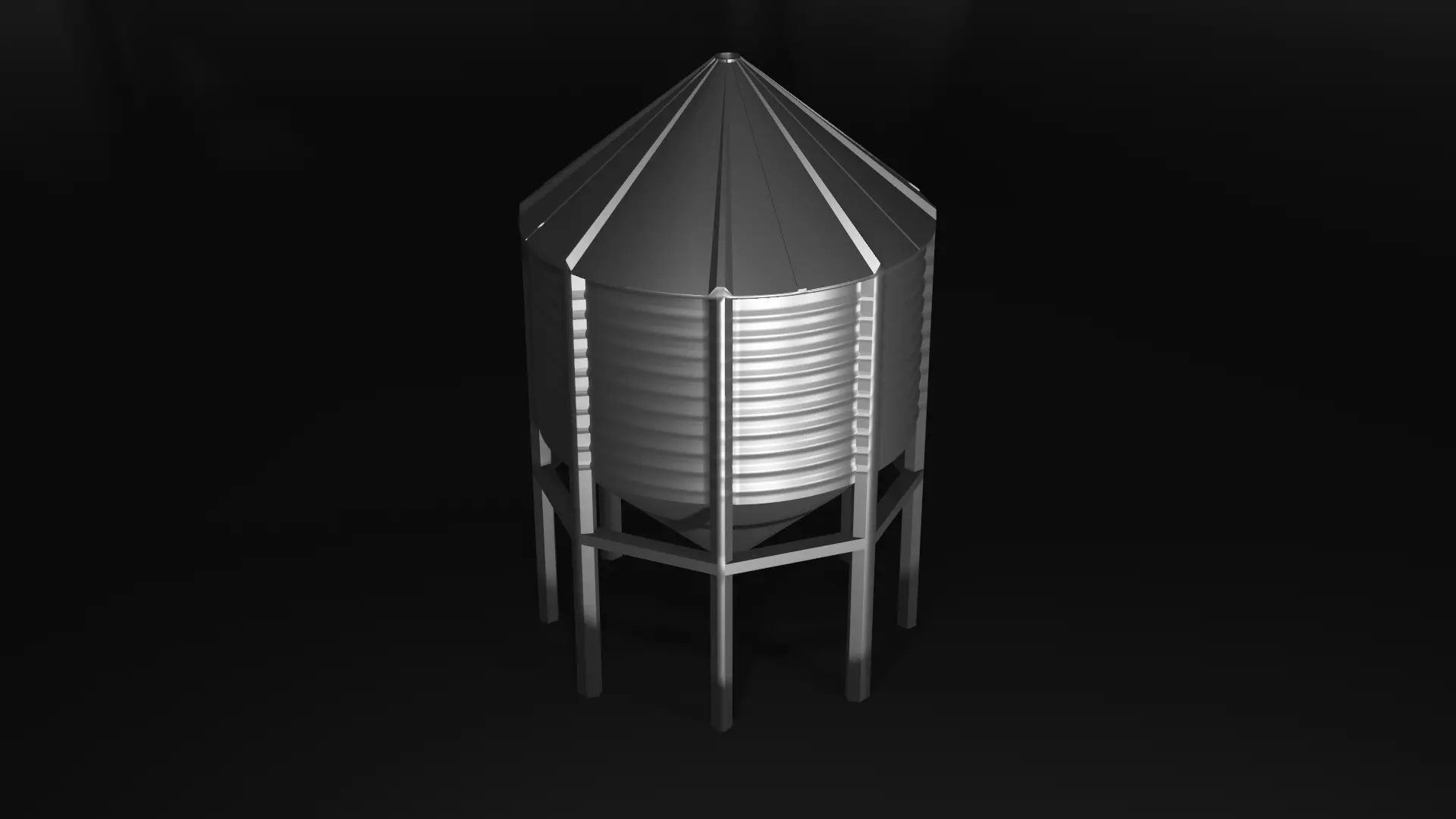 Hopper Bin 29ft Low-poly 3D model_0