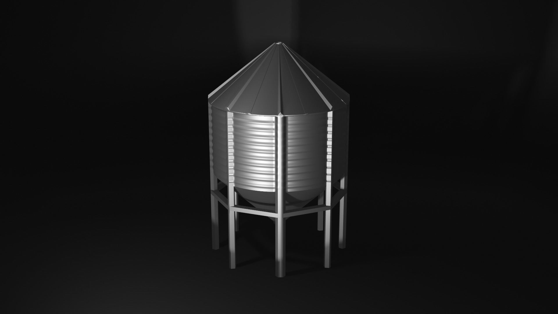 Hopper Bin 29ft Low-poly 3D model_1