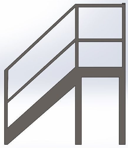 Steps stair railings and handrails 3D model