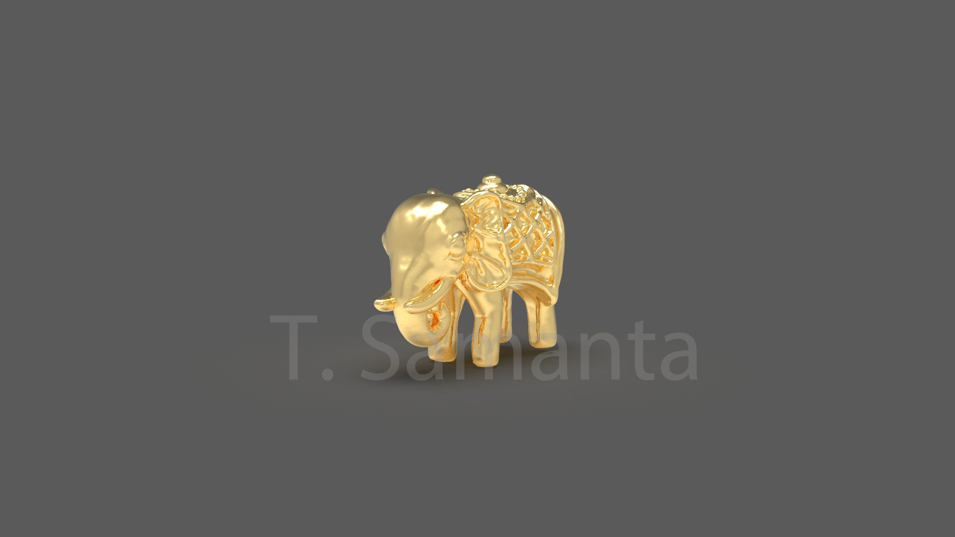 Elephant Pendent 28062022 3D print model_5