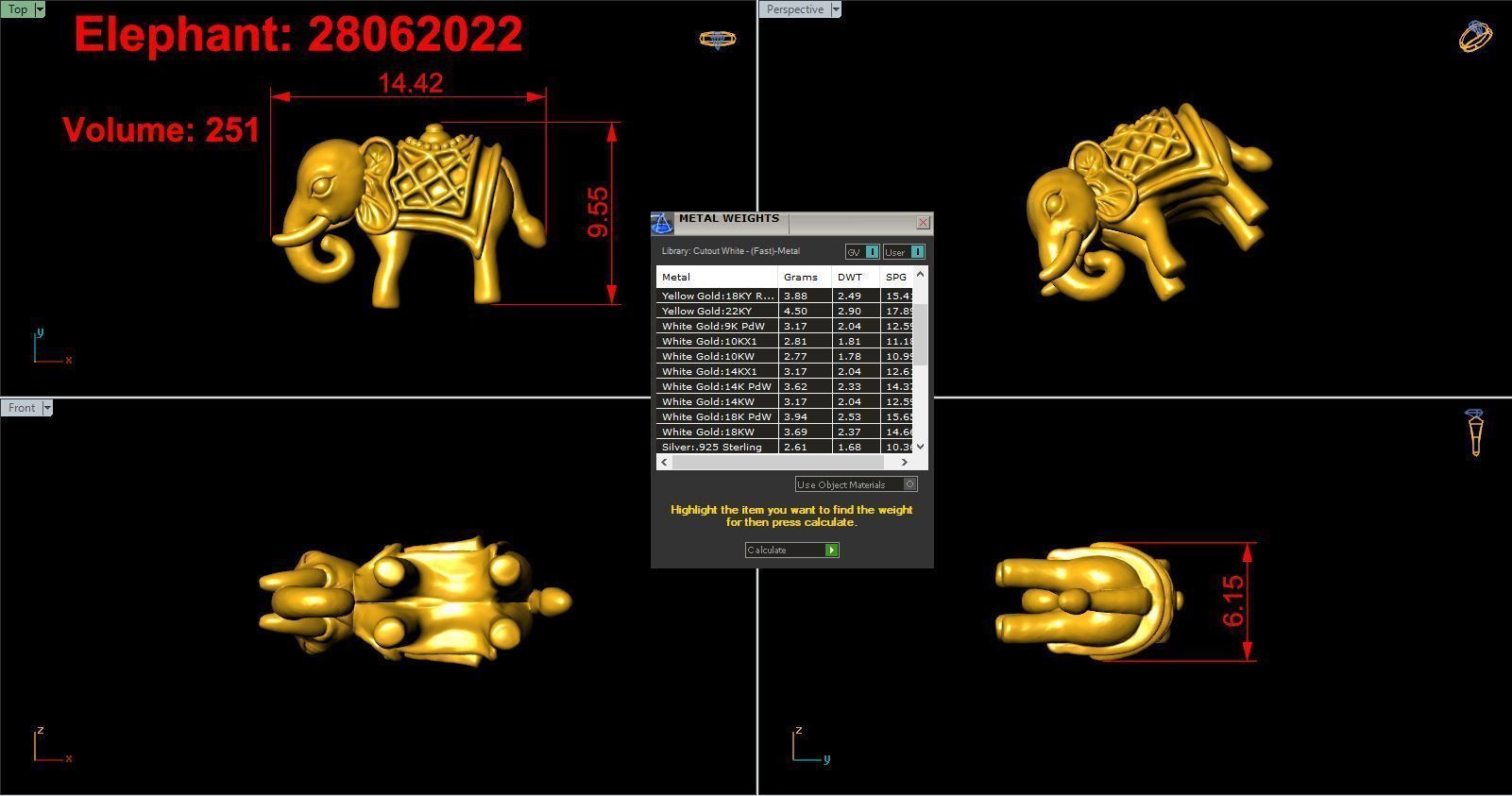Elephant Pendent 28062022 3D print model_11