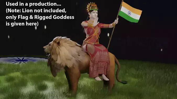 Goddess - Indian Style - 3D Rigged 3D model