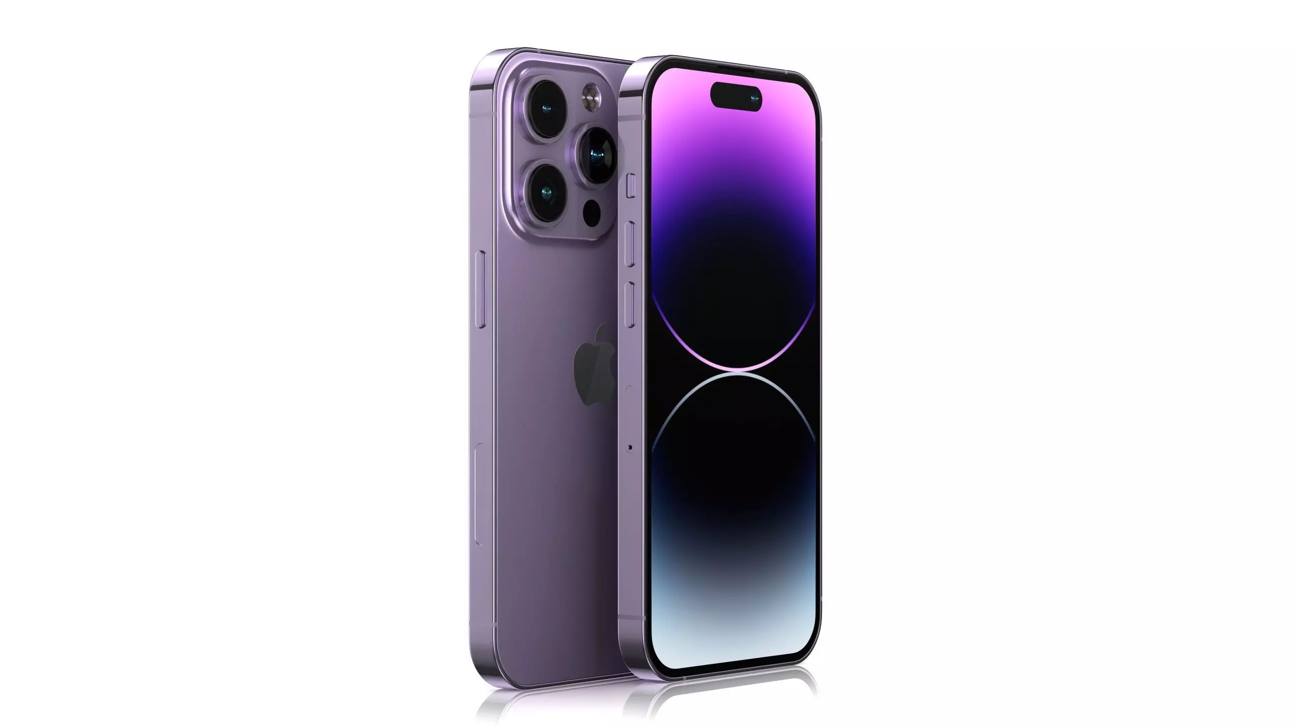 Apple iPhone 14 Pro Deep Purple Low-poly 3D model_0