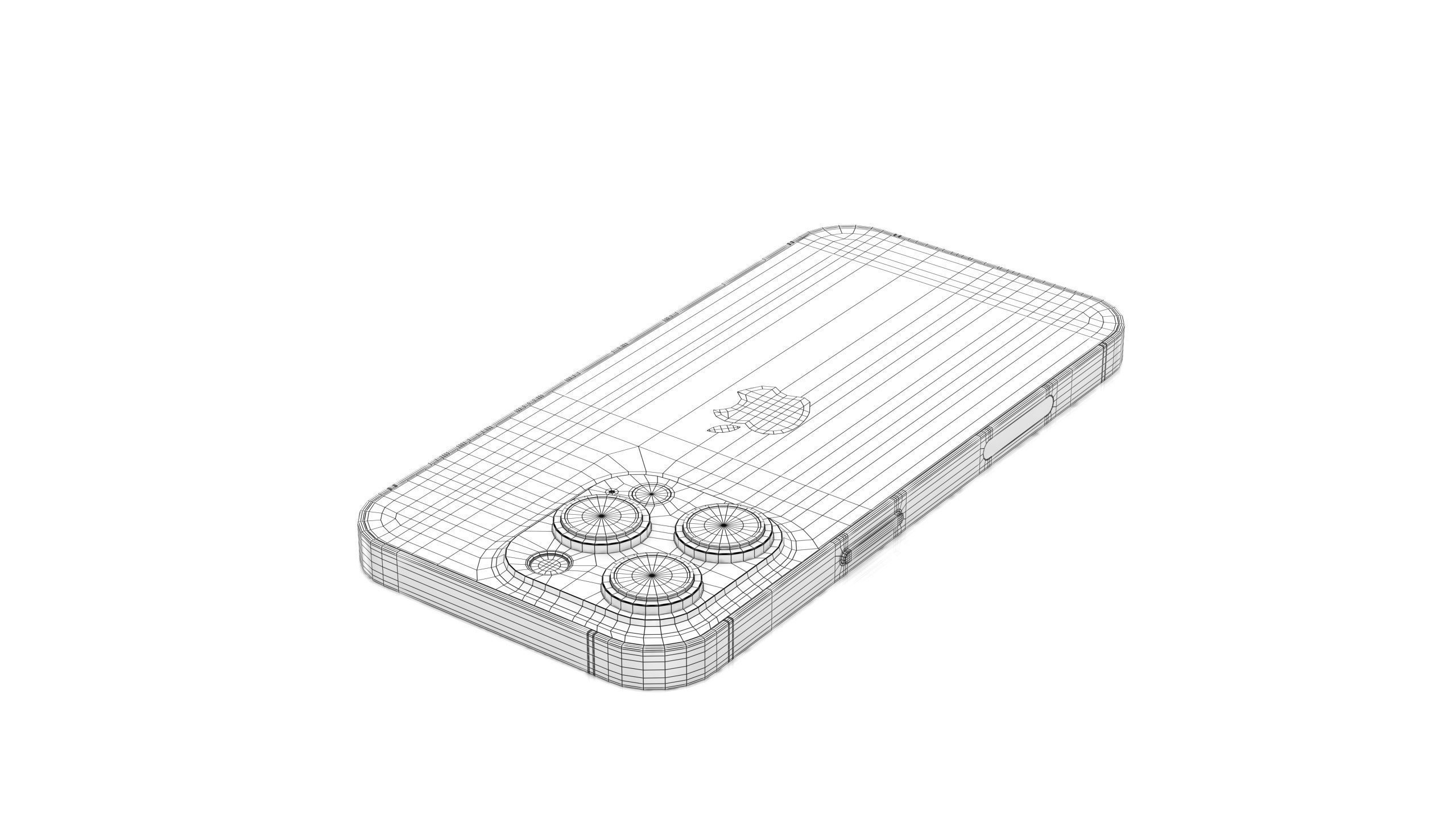 Apple iPhone 14 Pro Deep Purple Low-poly 3D model_20