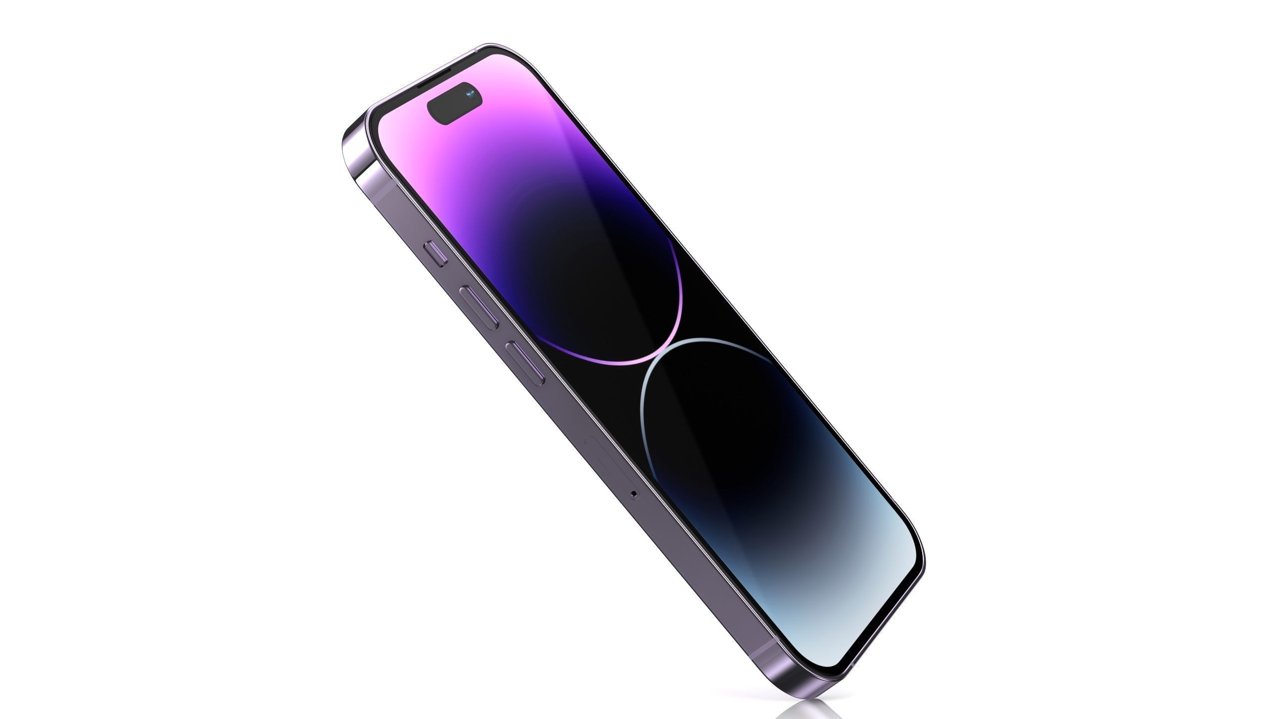 Apple iPhone 14 Pro Deep Purple Low-poly 3D model_5