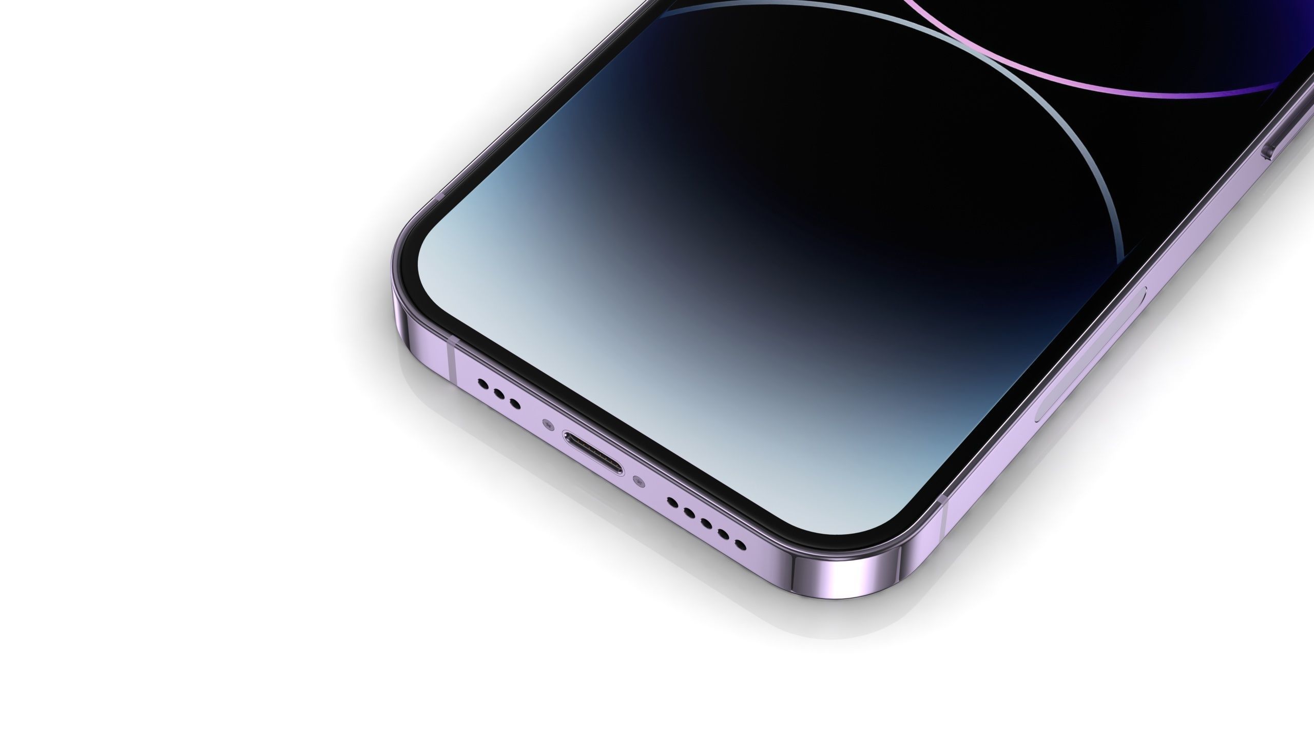 Apple iPhone 14 Pro Deep Purple Low-poly 3D model_9