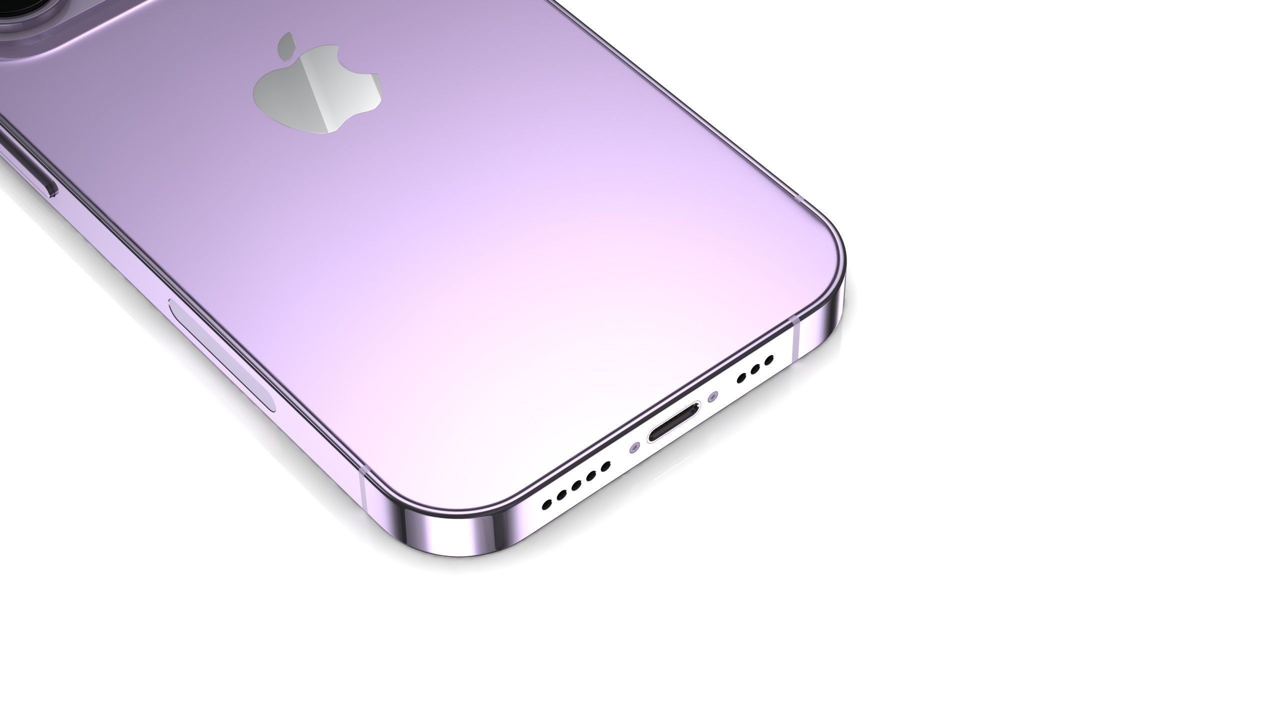 Apple iPhone 14 Pro Deep Purple Low-poly 3D model_12