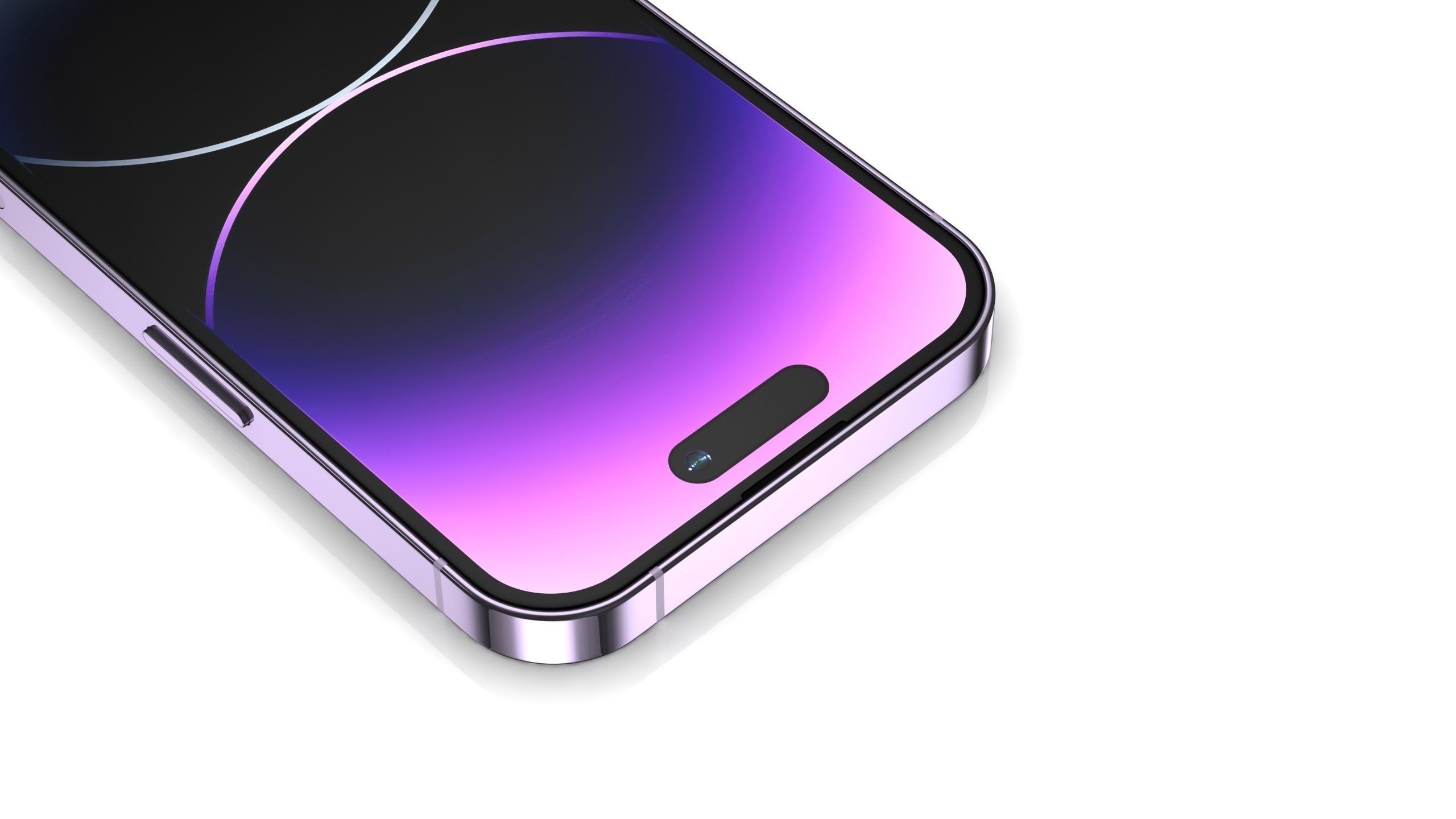 Apple iPhone 14 Pro Deep Purple Low-poly 3D model_10