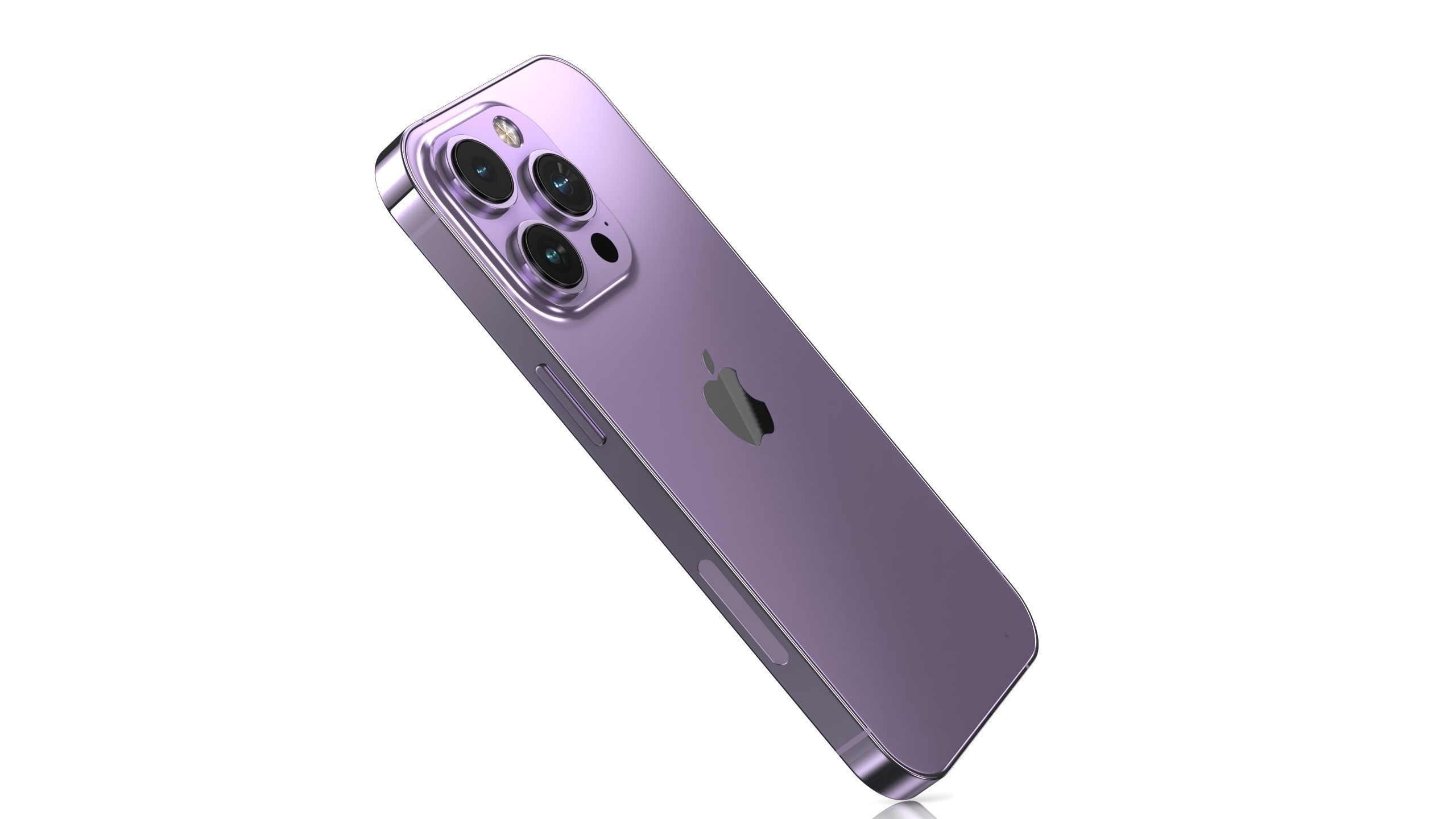Apple iPhone 14 Pro Deep Purple Low-poly 3D model_6