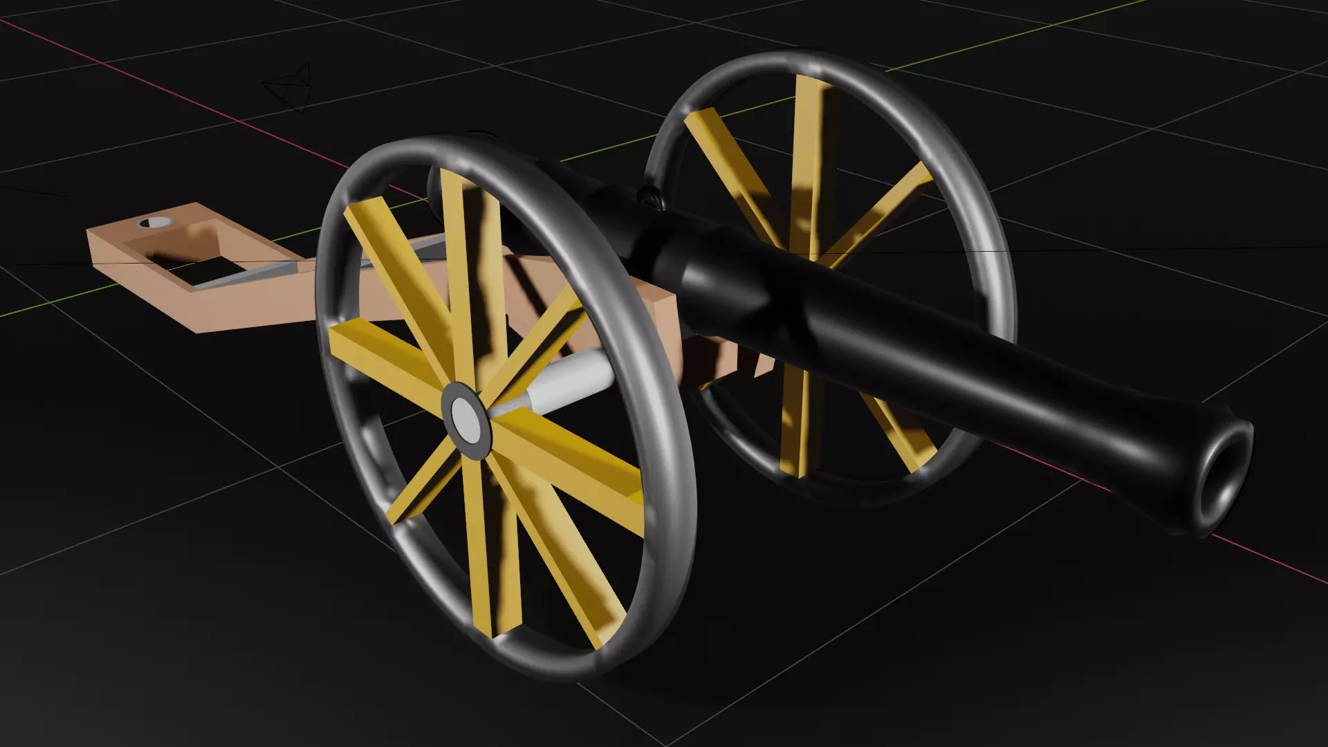 Cannon 19th century  Low-poly 3D model_0