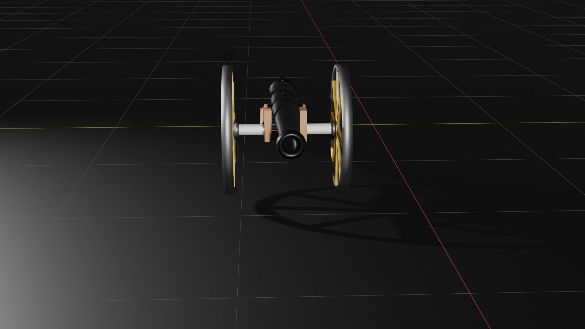 Cannon 19th century  Low-poly 3D model_3