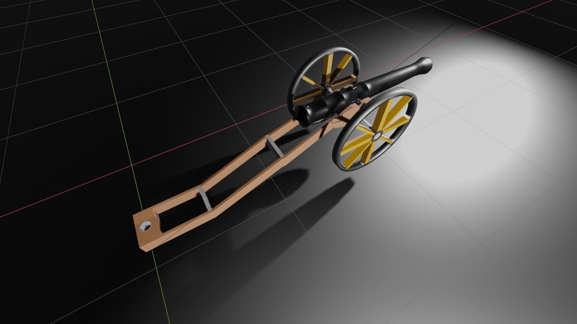 Cannon 19th century  Low-poly 3D model_1